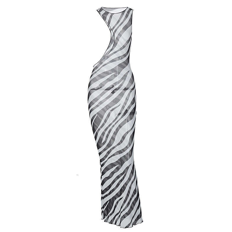 European and American style women's summer product sexy mesh transparent cool sleeveless slim fit dress wholesale swimsuit 2025 new casual versat