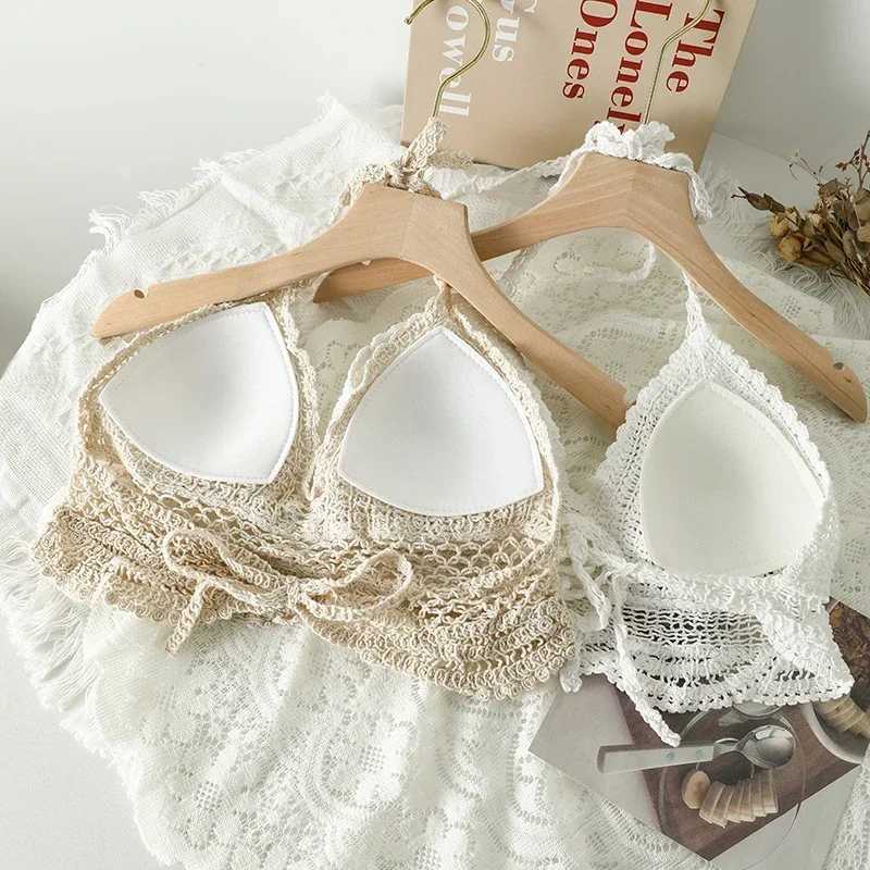Woman Sexy Top Crochet Tank Tops Women Corset Femme Tanks Crop Camisole Japanese Fashion Knit Camis Built In Bra DropshippingXJ250212