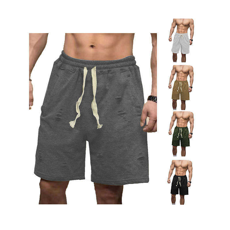 2024 Summer Thin Mens Shorts Solid Color Shorts Loose Breathable Casual Pentagram Pants Trendy Style W250212