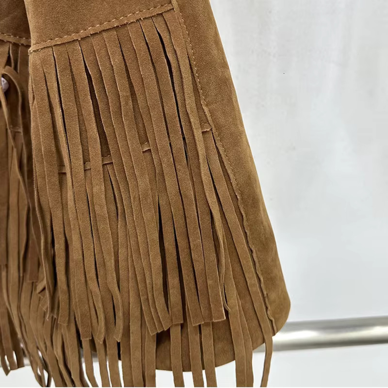 Bohemian Faux Suede Bucket Bags For Women Designer Handbags Purses new style New In Tassel With Inner Pocket Underarm Shoulder