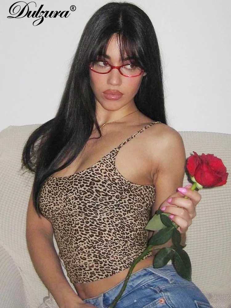 Dulzura Sexy Leopard Printed Crop Top Camisole Vest Summer Beach Women Party Club Date Y2K Clothes Streetwear Birthday WholesaleXJ250212