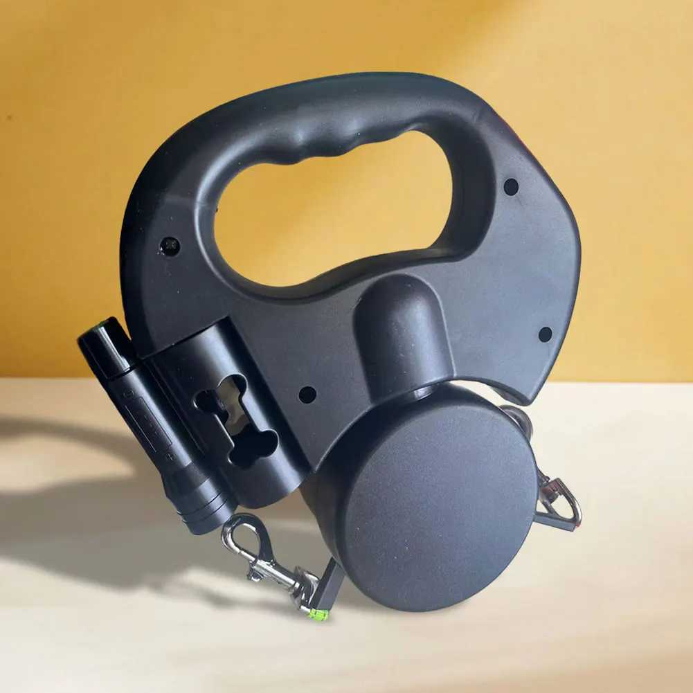 Dog Collars Double Headed Leash Walking 360 Degree Swivel Dual Pet with LED Light Retractable for 2 Dogs H250208