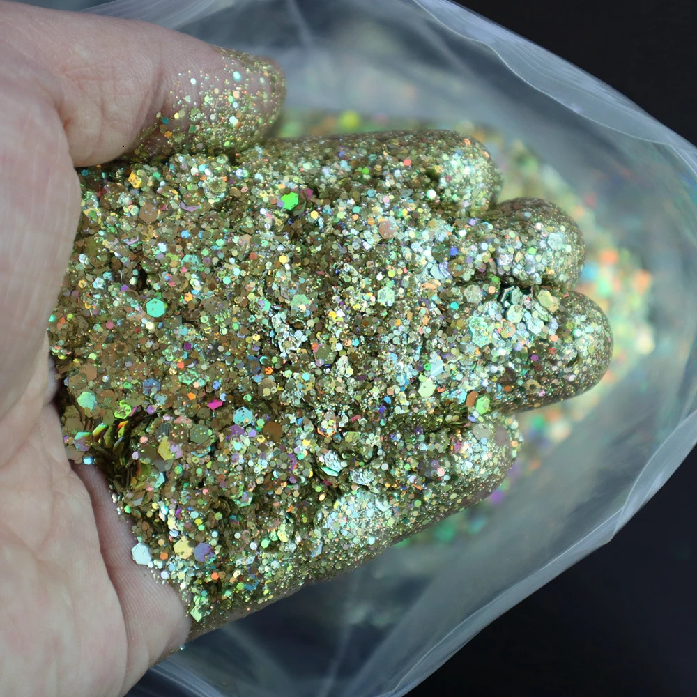 106 colors Wholesale 1KG Hexagon Holographic Chunky Glitter Nail Tips Bulk Glitter Powder Flakes Sparkly Glitter Resin Crystal 250208