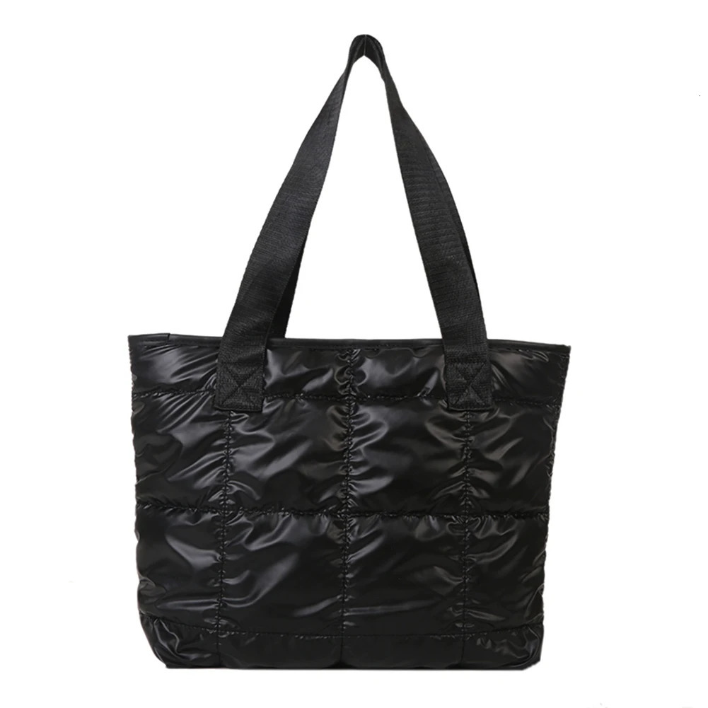 Fashion Ladies Tote Handbags Large Capacity Cotton Padded Shopping Bag Rhombus Portable Handbag Quilted Solid for Leisure Travel 250207
