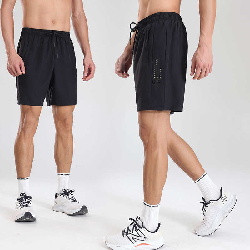 Mens fitness shorts summer ice silk thin fit plus size running speed drying 5-pin casual pants for wearing outside W250212