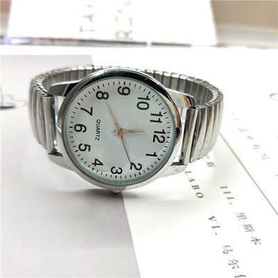 Middle aged and old peoples watch old peoples watch mens watch womens large number spring steel band quartz watch W250212
