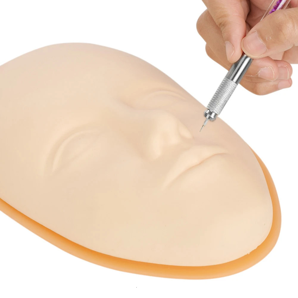 Silicone 5D Eyelash Extension Training Flat Realistic Mannequin Model Head Practice anent Makeup Lip Eyebrow Tattoo Skin 250207