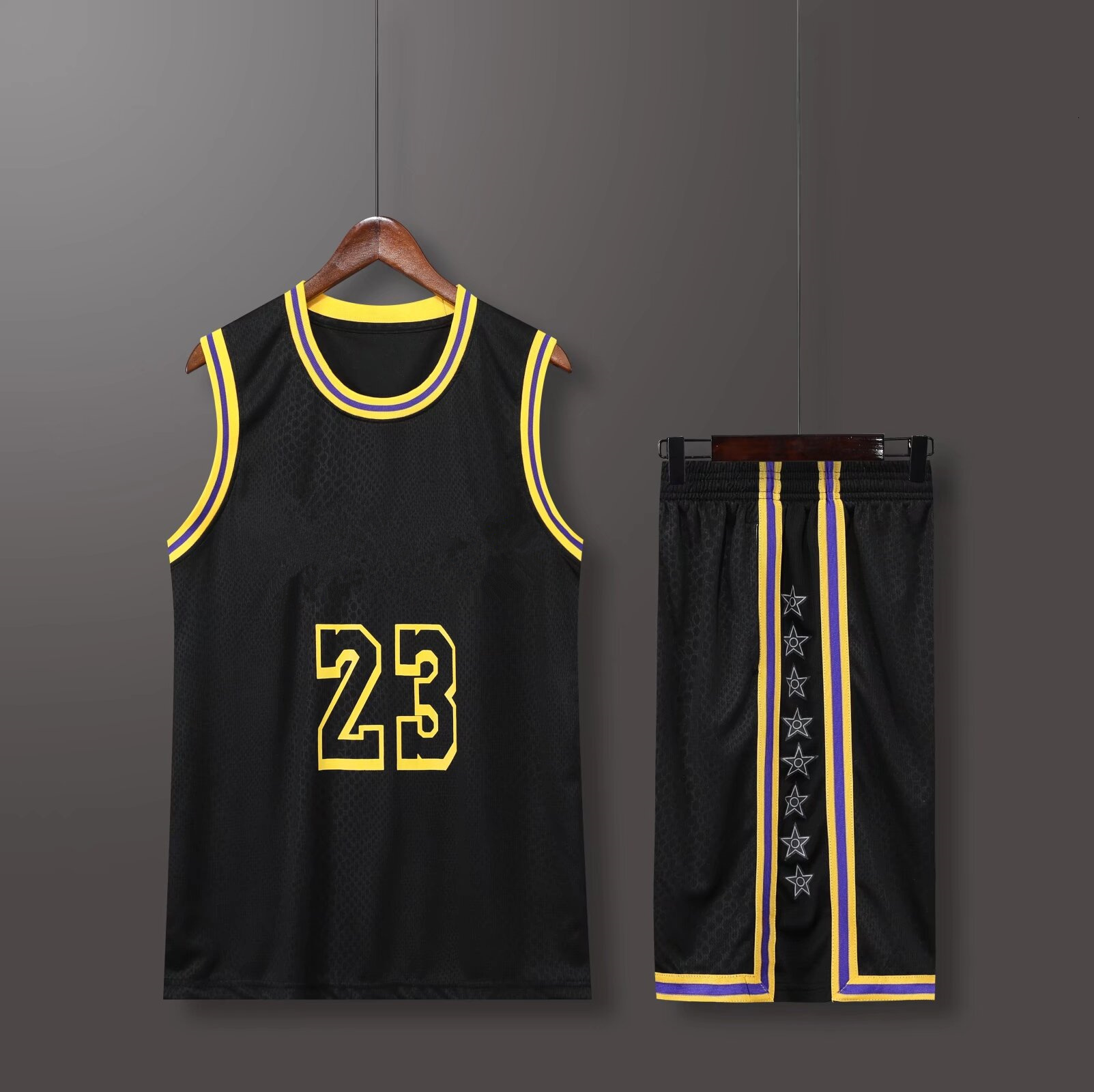 New 2024 Men's Sports Kit American JAMES Fans Basketball Jerseys Men Kids Game Team Shirt Training Vest And Shorts