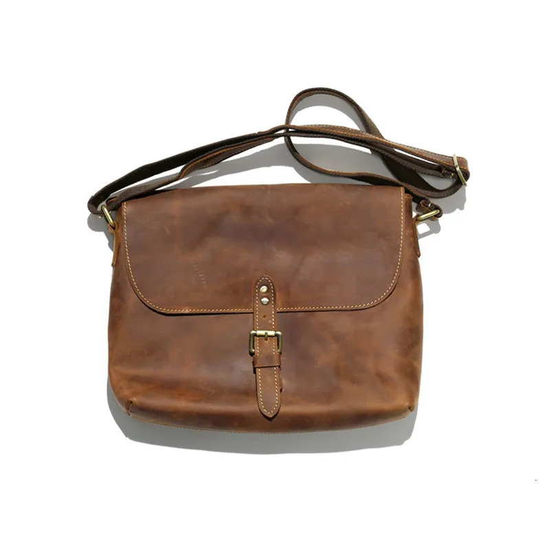 PNDME fashion trend vintage crazy horse cowhide mens shoulder bag outdoor casual daily genuine leather messenger bag 250207