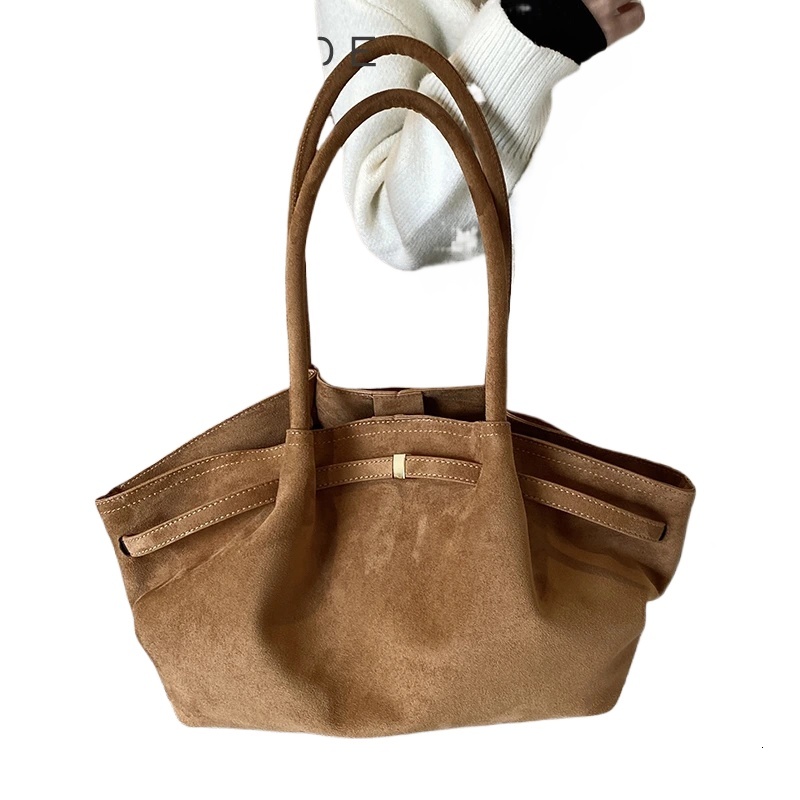 LEFTSIDE Large Nubuck Leather Tote Bags Lady Shoulder Bag For Women new style Winter New Korean Fashion Y2k Retro Handbags And Purses