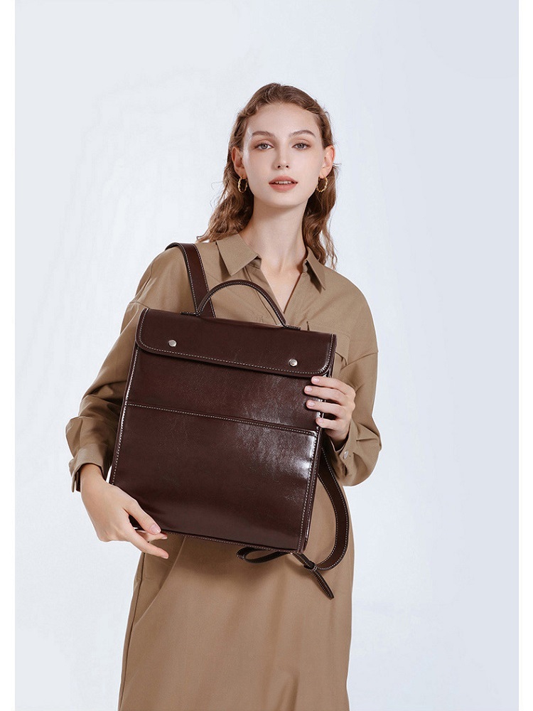 100% Genuine Letaher Waterproof Ladies Handbag Women Commuter Ccomputer Backpack For Students Schoolbag Bag Gift