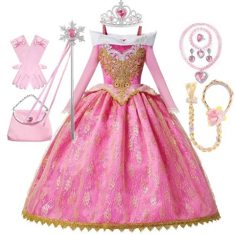 Girls Sleeping Beau Aurora Cosplay Princess Dress Kids Peach Princess Halloween Costume Girl Birthday Christmas Par ClothesXJ250117
