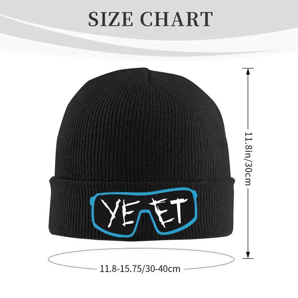 es Yeet Rib Knit Cuffed Beanie For Men Re-Use Winter Warm Knit Sklies Beanie Cap X250212