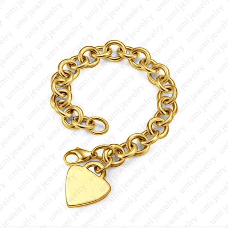 braclet luxury gold jewellery 18K Gold Plated Classic Unisex jewelry heart bangle bracelet gift for women Z260313