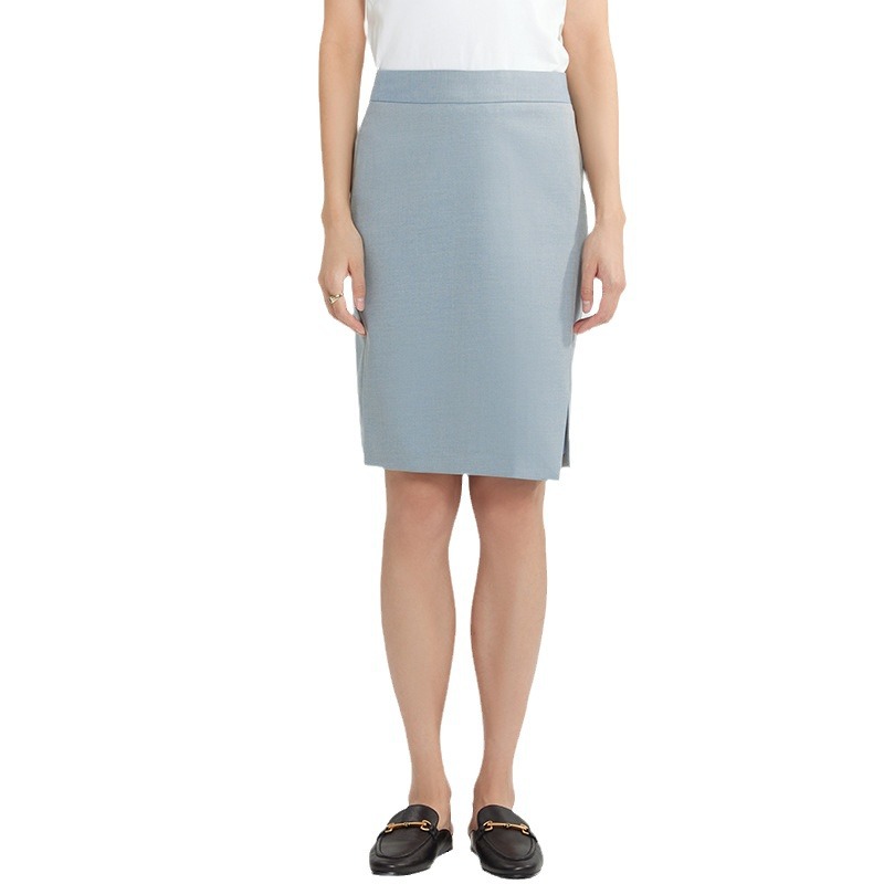 K6175 Suit skirt slim fit mid-length white-collar interview hip skirt art examination institution left slit skirt