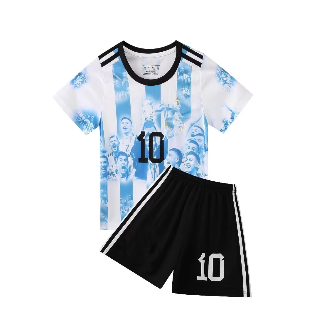 Children's Sports Suit Boy Girl#10Fans Shirt Training Wear Games Shirt Sport Running Men Kids Sets Kit Tops And Shorts