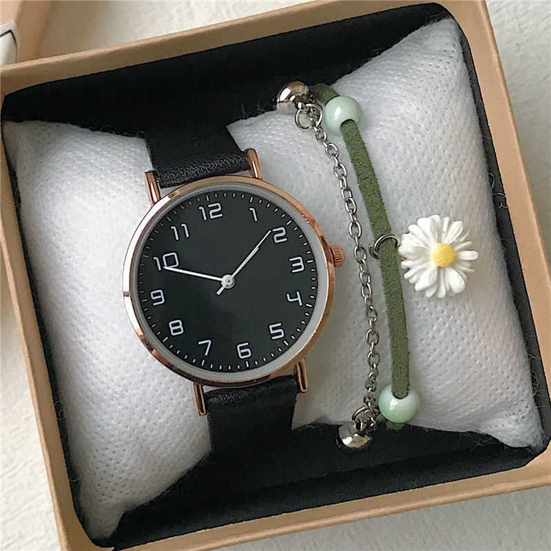 Green Watch Female Student Exam Artistic and Minimalist Temperament Junior High School Student Showcases White Forest Style Versatile Quartz Watch Fem