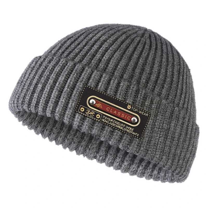Winter Warm Beanies Casual Short Thread Hip Hop Hat Mens Five Wool Knitted Skl Cap Brimless Baggy Melon Cap X250212