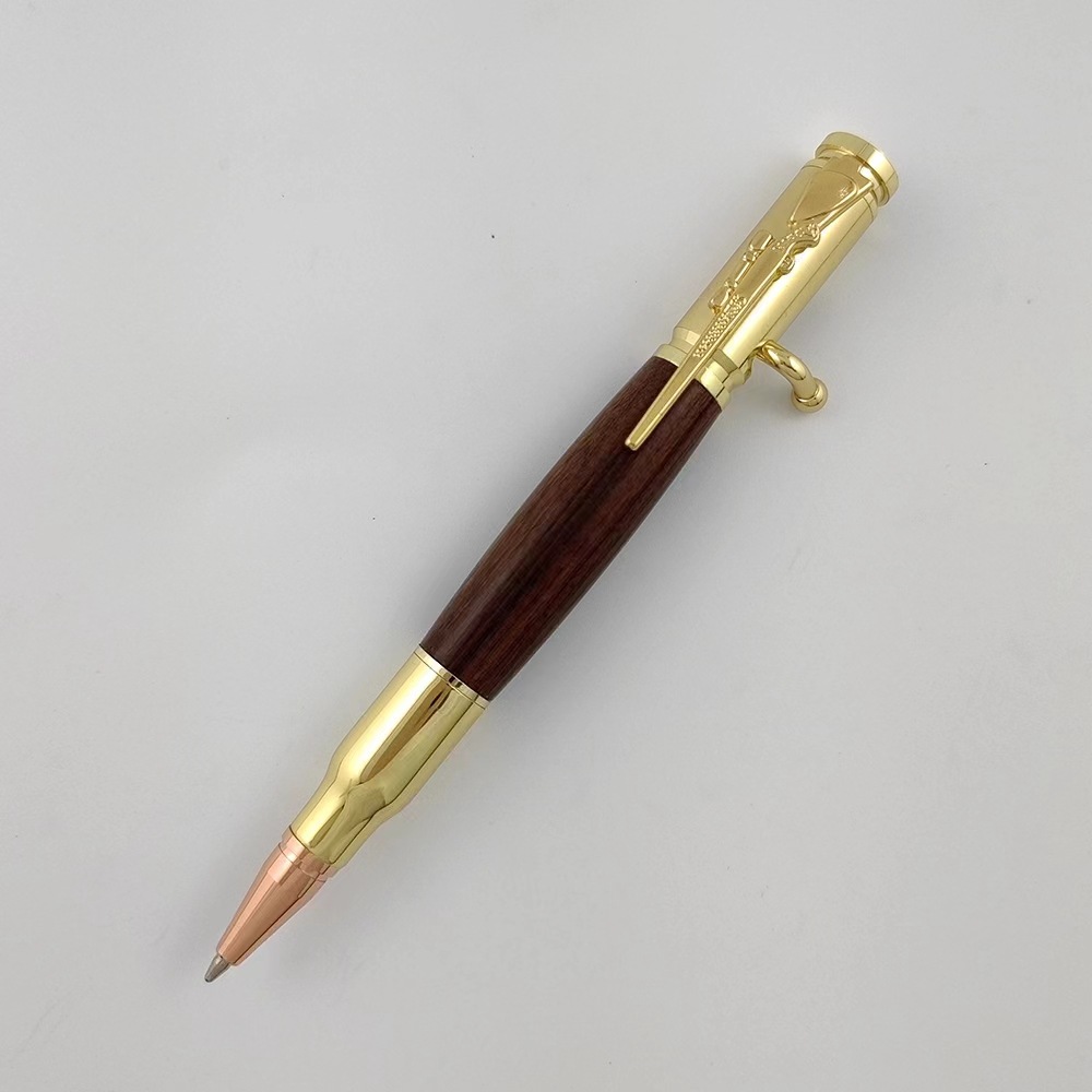 Ballpoint Pens Luxury Bolt Action Metal Wood Ballpoint Pen Black Ink Writing Journaling Notetaking Student Stationery Party Present