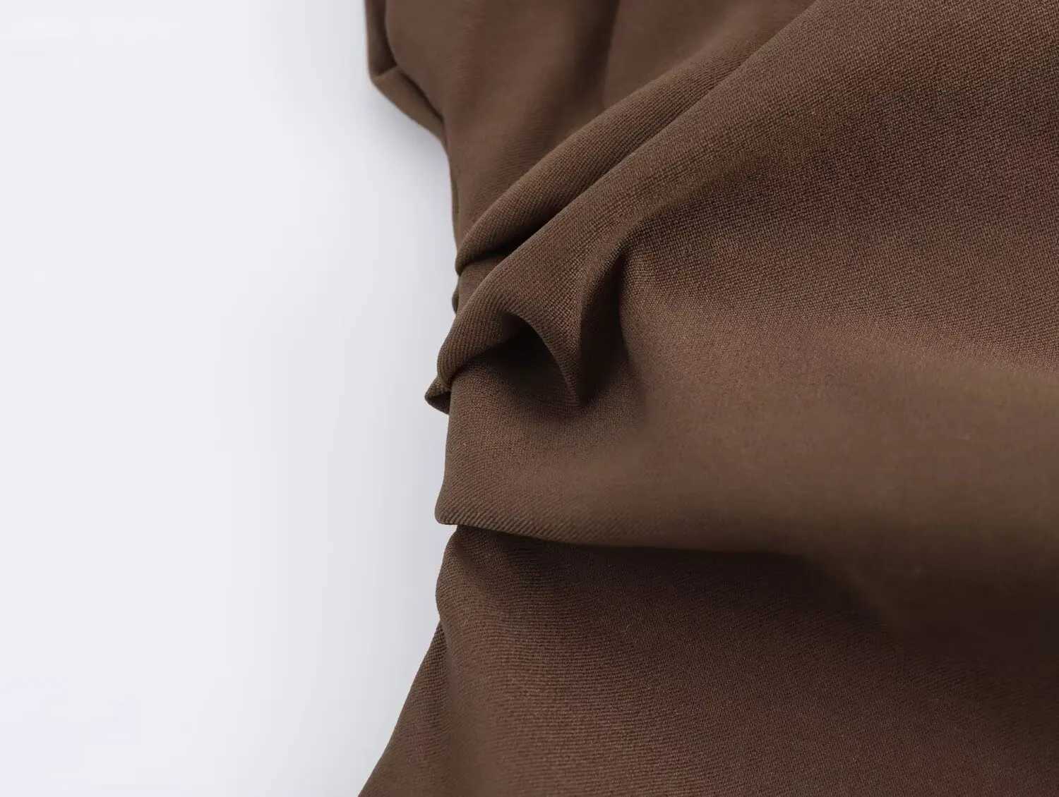 New European and American fashion simple pleated decorative shoulderless topXJ250212