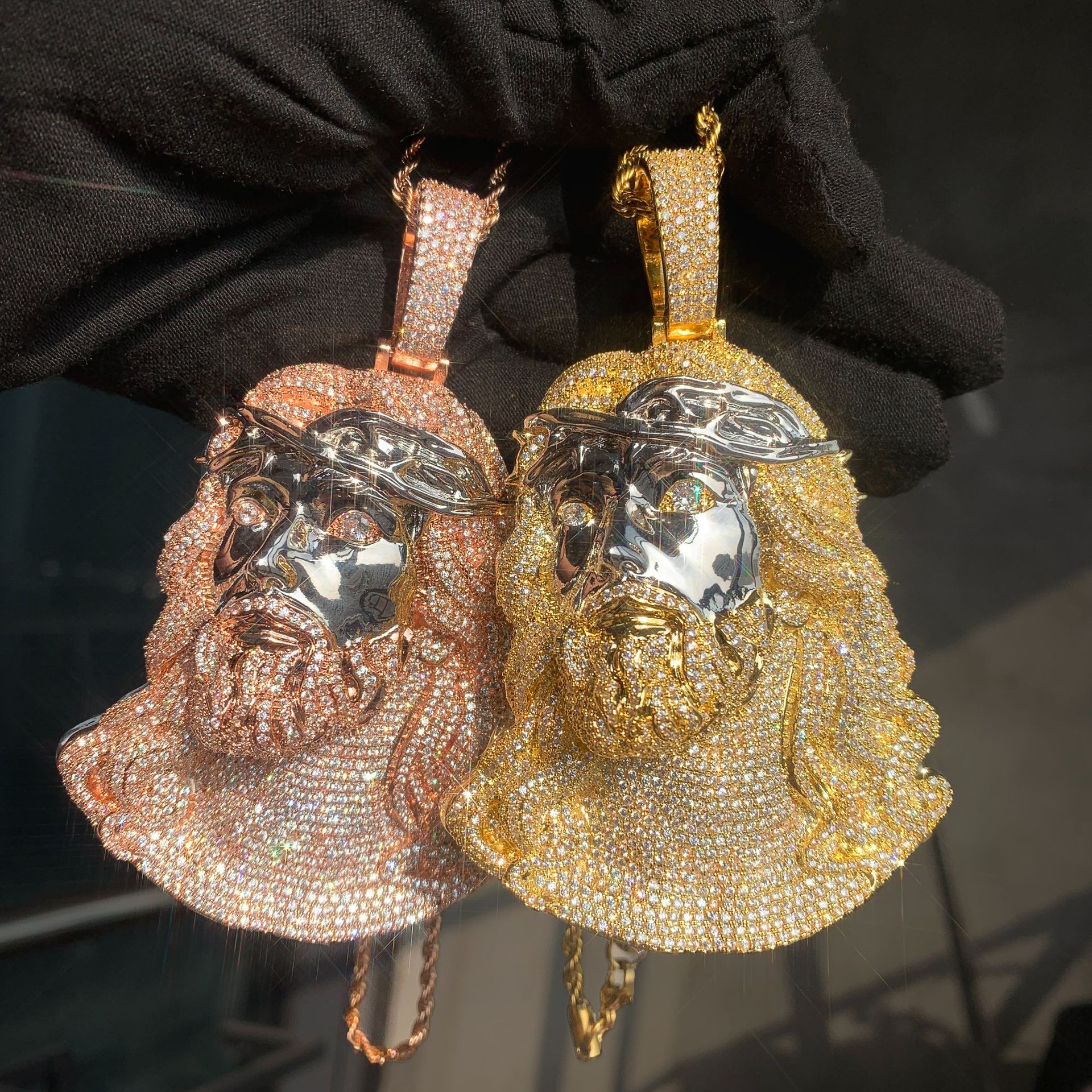 Vintage Hip Hop Large New Jesus Face Men Pendant Necklace 5A Zircon Gold Plated Religion Jewelry