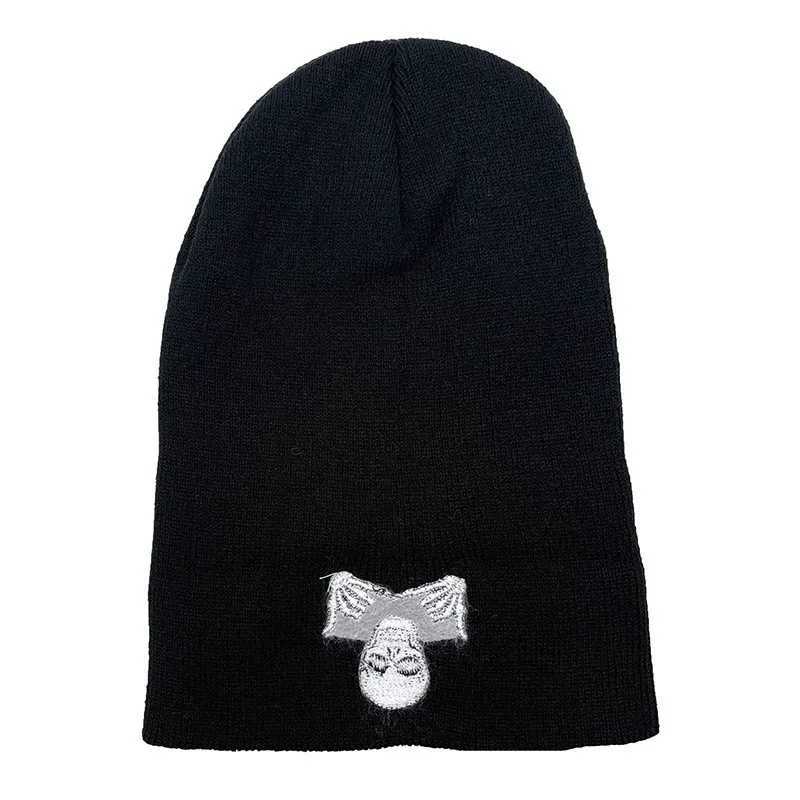 Winter solid beanie hat Warm cap Acrylic skeleton glass knitted hat Unisex men wen slippery ski glass cap hat X250212