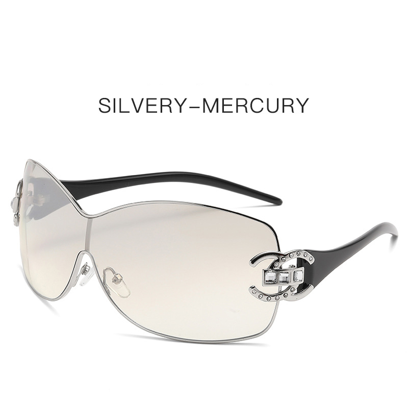 2025 Oversized Rimless Sunglasses Women Sunglasses Gradient Sun Glasses Rectangle Cutting Lens Ladies big Square Y2K Style Women Eyewear