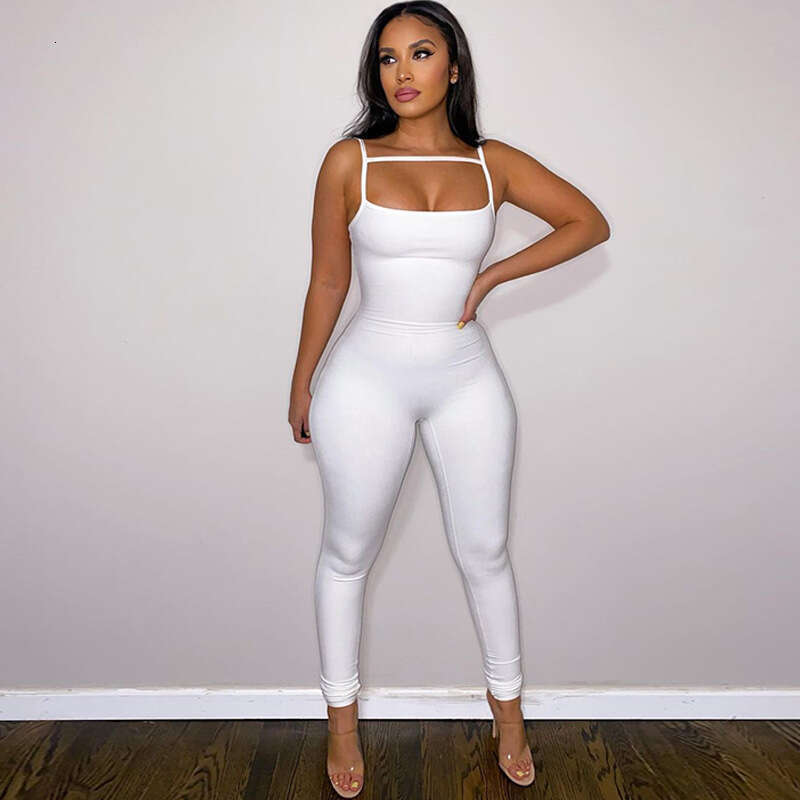 European American summer fashion solid color slim fit and slimming camisole jumpsuit women's manufacturer wholesale 2025 new style temperament ch