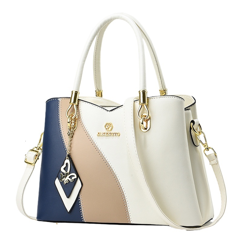 new style New Three Color Combination Handbag Large Capacity Soft Leather Shoulder Fashion Elegant Women's Crossbody Bag