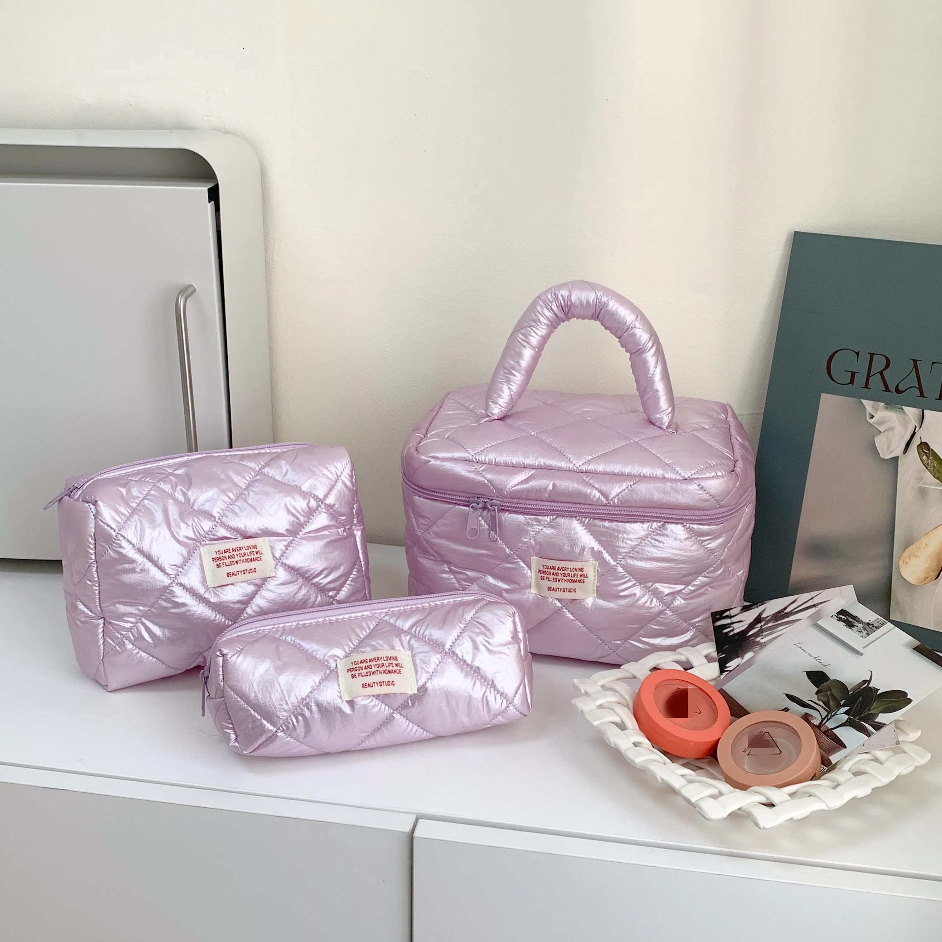Women's gge Handheld Makeup Bead Light Color Advanced Sense Wash Girl Travel Storage Bag swissmilitary
