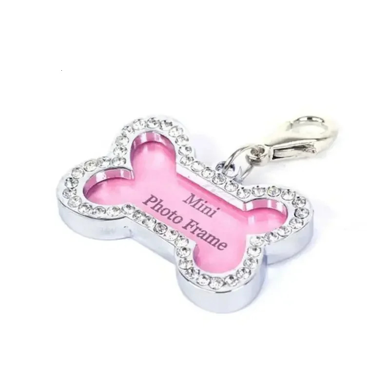 2026 New Personalized Bone Shape Pets ID Name Tag Address Pendant Dog Puppy Collar Pink Anti-Lost Card Pet Accessories