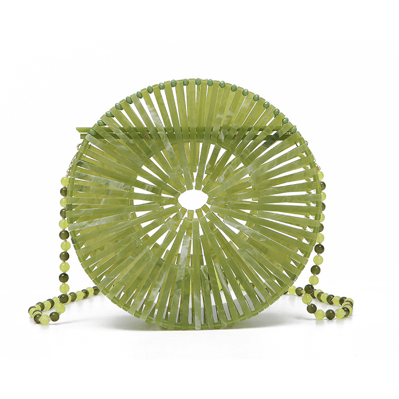 Elegant Mini Circular Acrylic Handbag for Beach Trips and Festival Celebrations