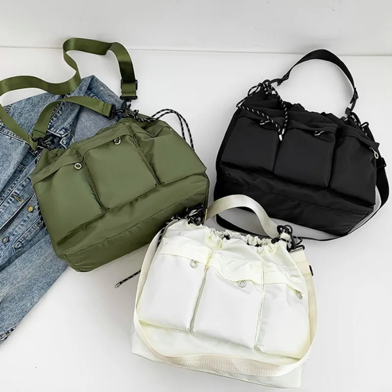 Student Crossbody Bag Large Capacity Nylon Shoulder Bag Multi Functional Handbag Multi Pocket Mommy Bag 250207