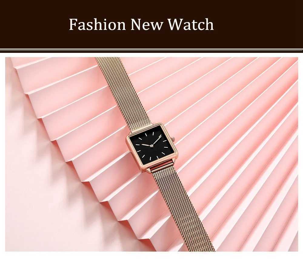 Luxury Women Watches Fashion Simple Square Ladies Quartz Wristwatch Metal Mesh Strap Elegant Lady Womens Watch Gift Reloj MujerXJ250213