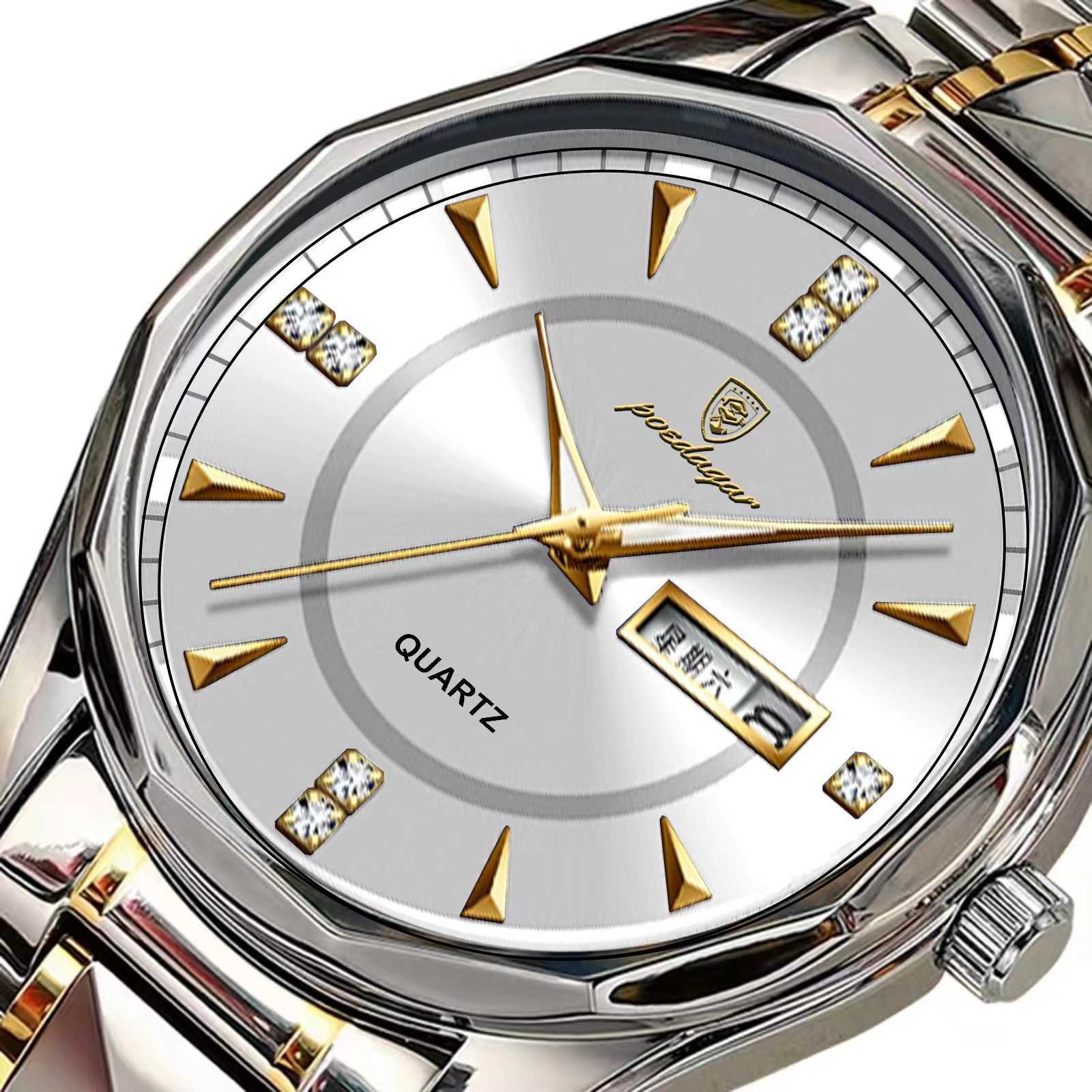 Baida eggplant new trend mens watch mens waterproof tungsten steel calendar quartz watch Tiktok W250212