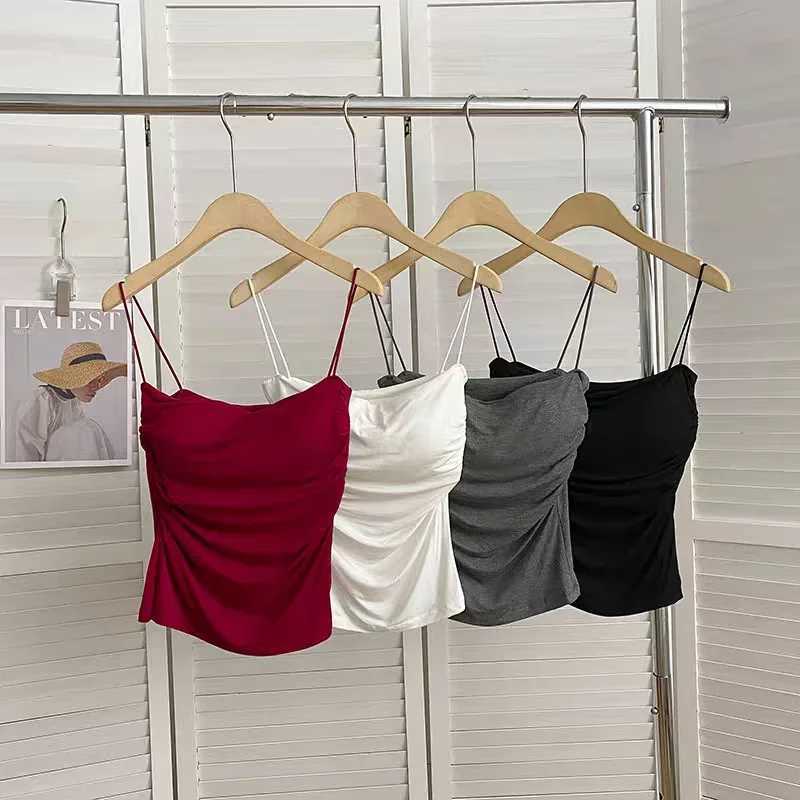 Sexy Sveless Tank Tops Women Casual Vest Crop Camisole Seamless Sports Underwear with Chest Pads Summer Fe Bra LingerieXJ250212