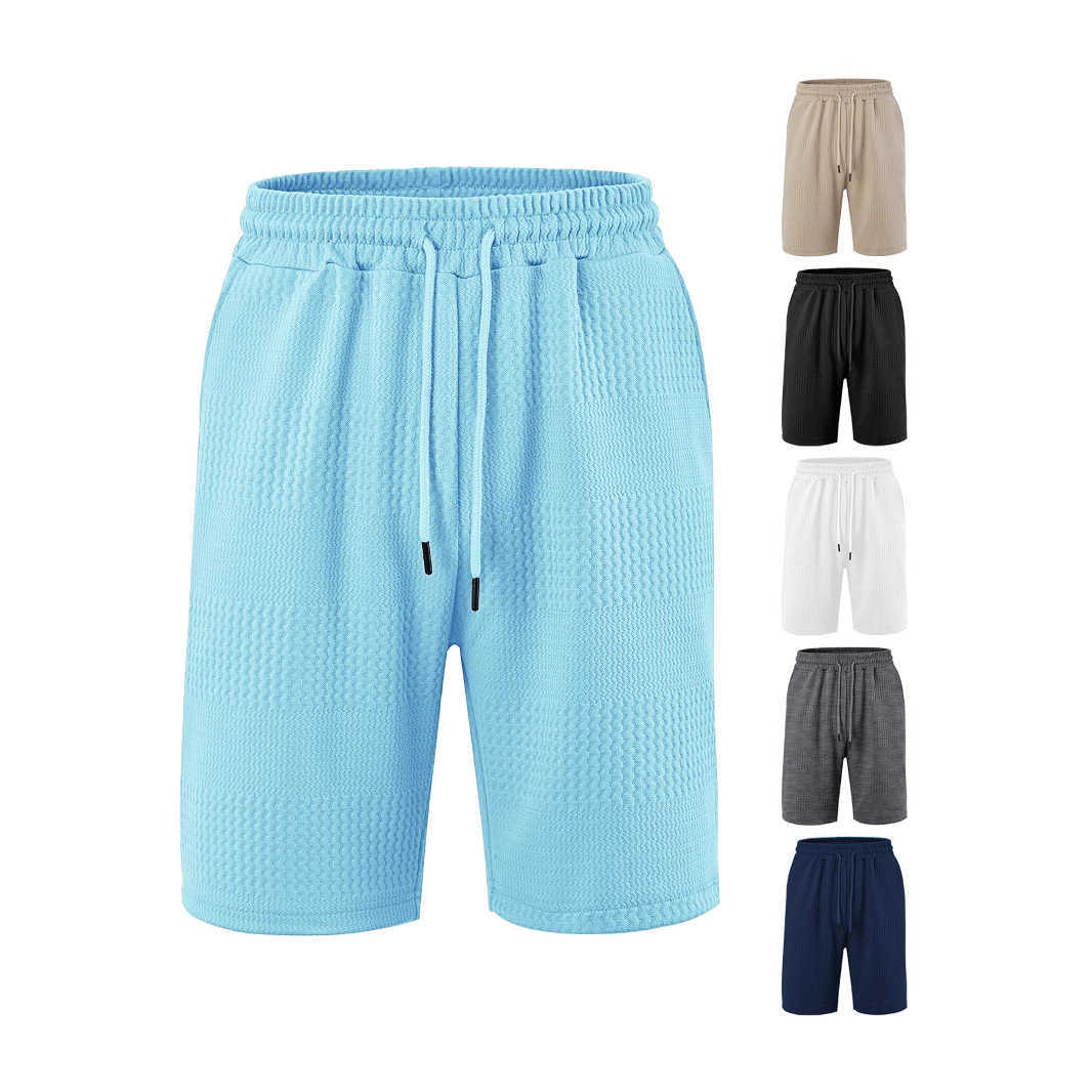 Mens European size TK cargo tray loose large horizontal jacquard fabric mens casual shorts beach pants W250212