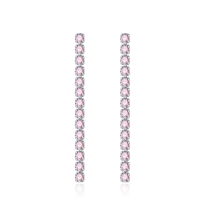 2025 Tassels Dangle Earrings Luxury Jewery 925 Sterling Silver Multi Color Lab Moissanite Diamond Party Long Women Wedding Drop Earring For Lover Gift