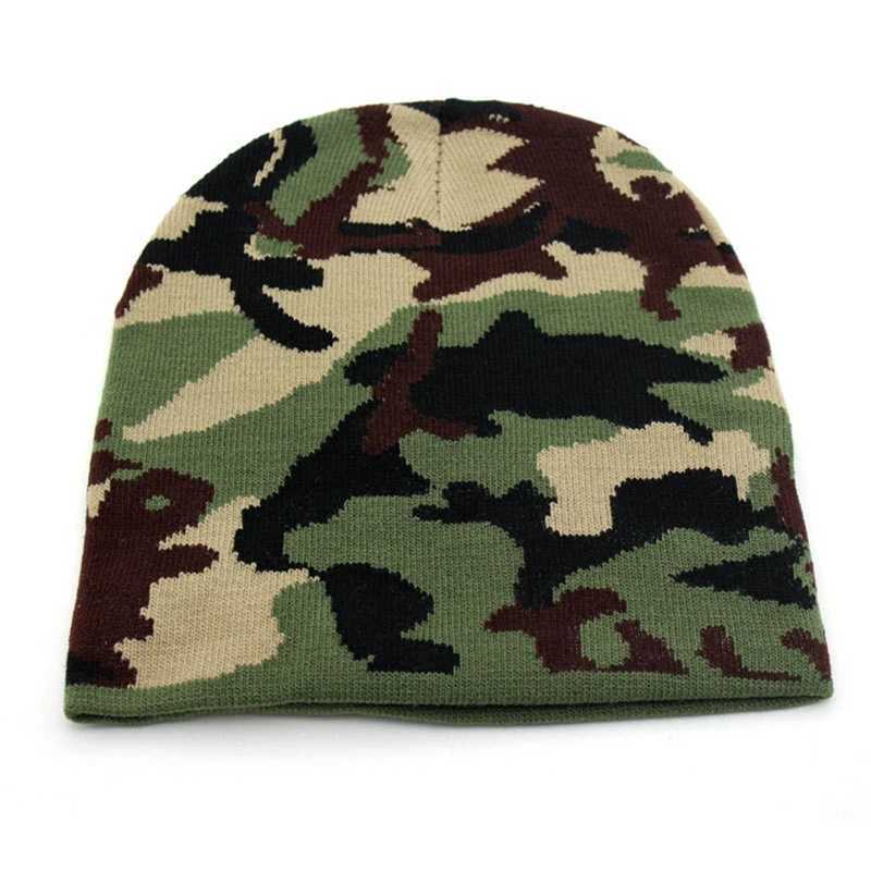 Camouflage Knitting Beanie Hats Cotton Warm Sklies Beanies Caps for Man Wen Autumn Winter Wool Caps Knitted Bonnet Hats X250212