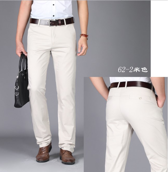 Men dress pants Khaki suit pants Fashion Brand black business trousers Straight work for male Solid Color skinny pant