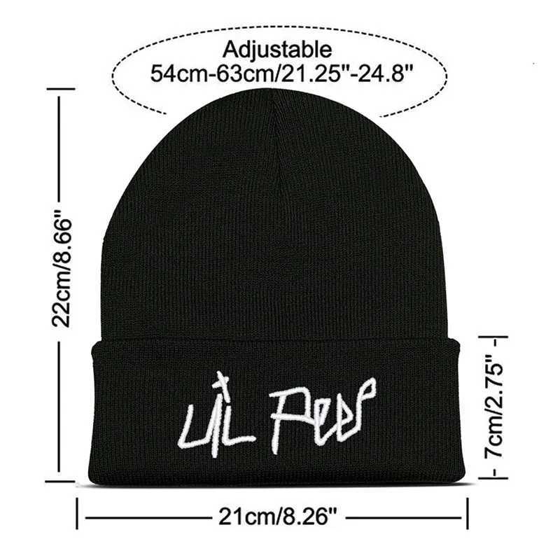 Warm Winter Hat Mens Bean Hat Lil Peep Embroidered Sklies Beanies Knitted Hat X250212