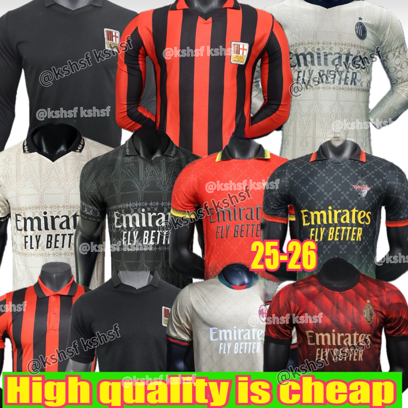 24 25 Milan morata soccer jersey 2025 2026 home away THEO PULISIC REIJNDERS ROMAGNOLI RAFA LEAO Football shirts ac uniform fans 125th BONDO JOAO FELIK GIMENEZ
