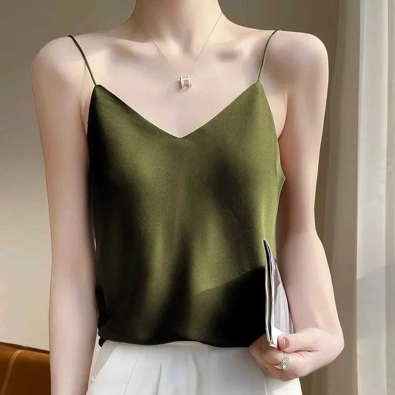 Casual Women Camis Tops Solid Spring Summer Tops Sexy V-neck Tank Tops Office Lady Top 2024 Fashion Korean Tank TopXJ250212