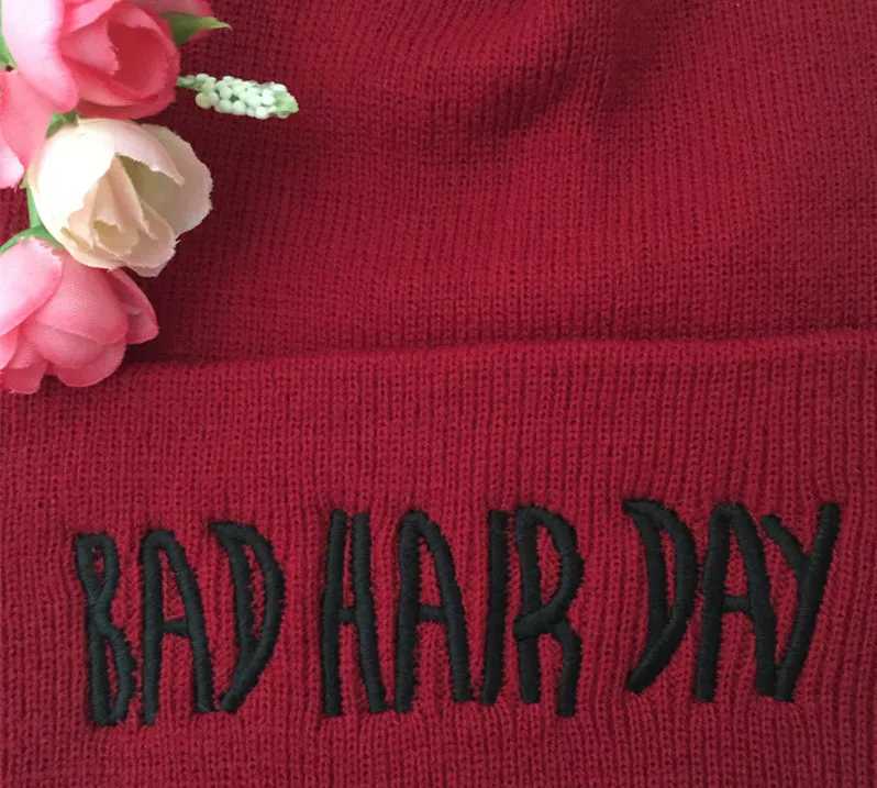 15 Winter Unisex Funny Bad Hair Day Hip Pop Beanie Hat Wen Men Ski Cap X250212