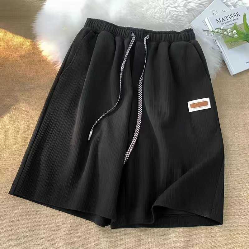 Summer ice silk shorts mens loose salt series 3 new casual wide leg shorts ins trend straight tube five W250212