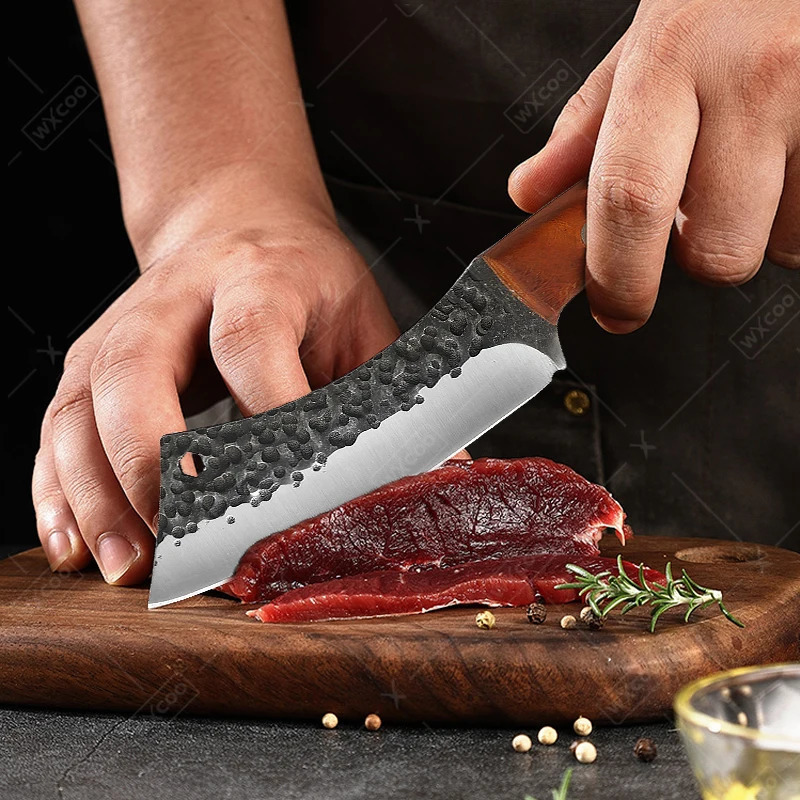 Professional Kitchen Knives Boning Knife Hande Forged Stainless Steel Kitchen Chopper Cleaver Butcher Knife Meat Cutting Knives 250211