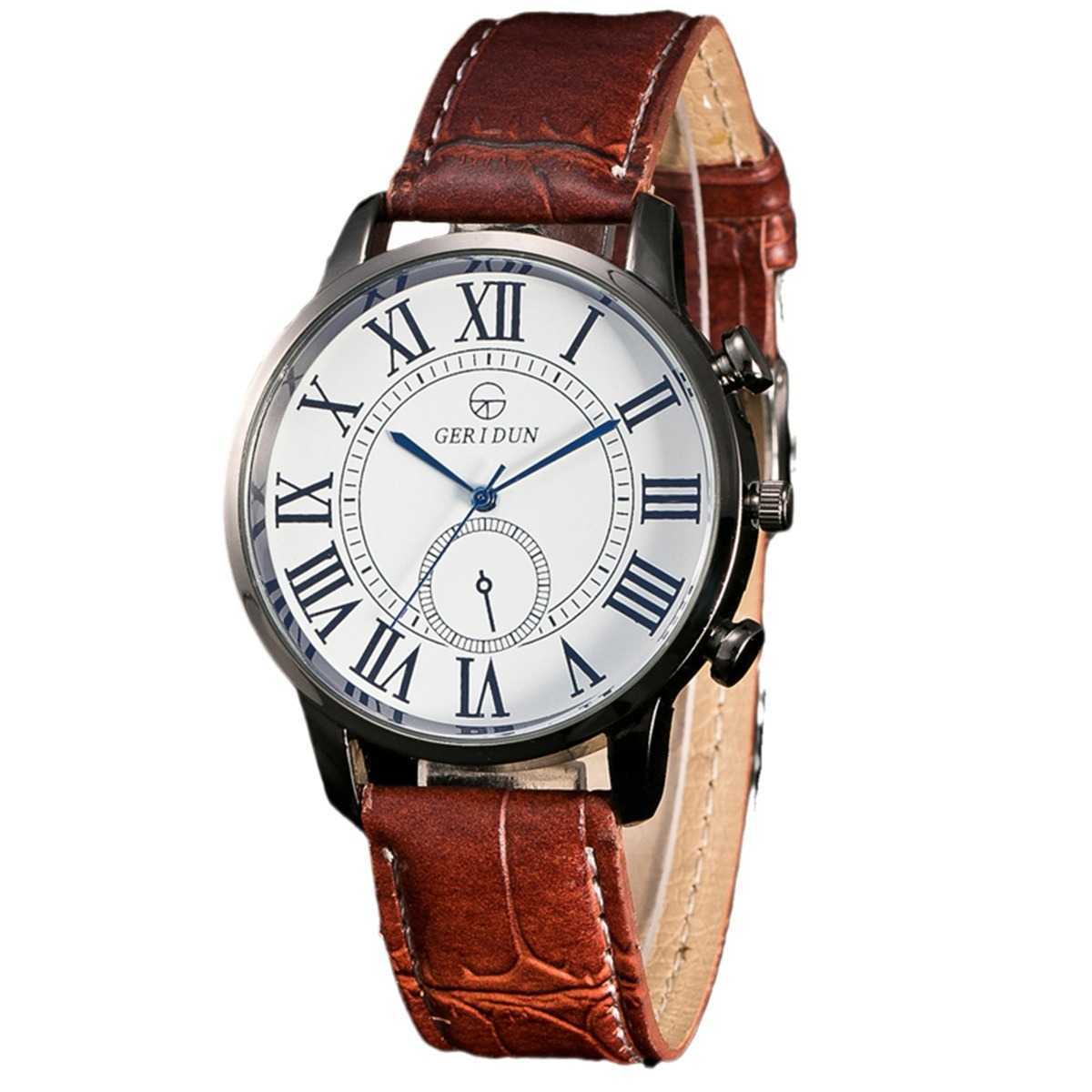 Mens Roman scale belt quartz watch casual fashion man personality simple W250212