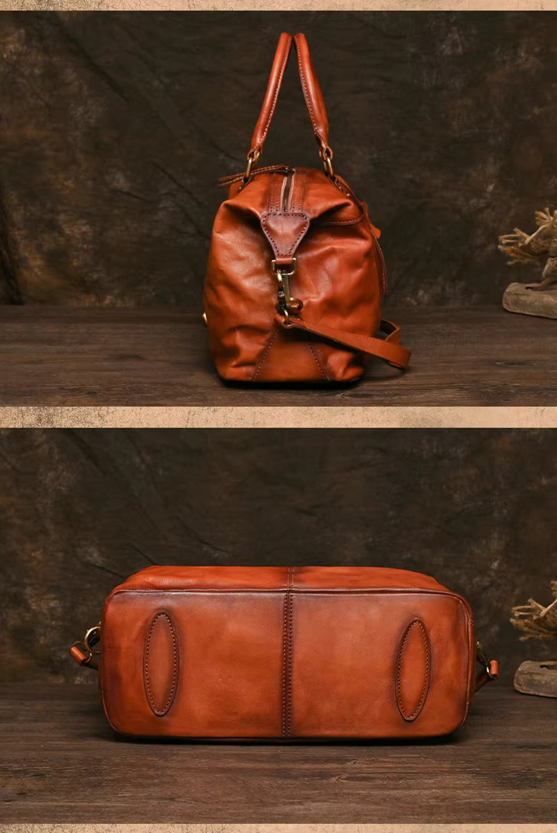 Nesitu Highend Fashion A4 Vintage Brown Coffee Genuine Leather Women Handbag Cowhide Shoulder Messenger Bag Female Purse M022