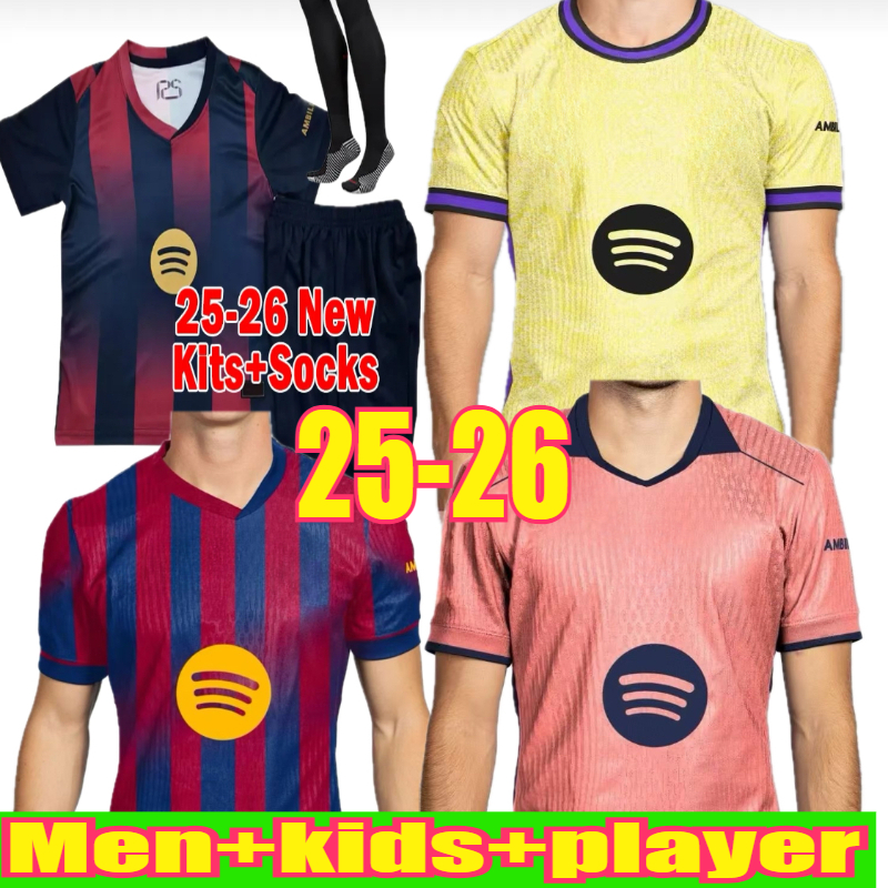 25 26 LAMINE YAMAL PEDRI GAVI Soccer Jersey LEWANDOWSKI FERRAN Player Version Fan version Barcalona Soccer Jerseys styles Mens Uniforms Jersey Man Football Shirt 6