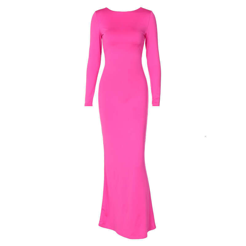 Women's autumn products fashionable and sexy backless lace up long sleeved dress wholesale 2025 temperament versatile new trend clothing ins